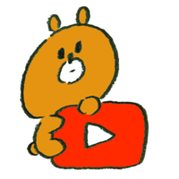 Bear climbing a Youtube-style icon
