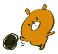 Bear rolling a bowling ball