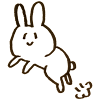 ニヤけながら飛ぶウサギ