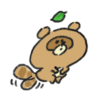 Raccoon dog flying in the sky with a tail