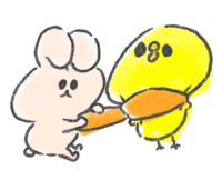 接受充满爱的围巾的小鸡