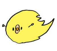 A chick dressed as Noguri-kun