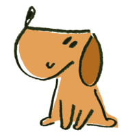 Dog sitting and waiting for a good child