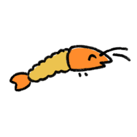 Laughing fried shrimp