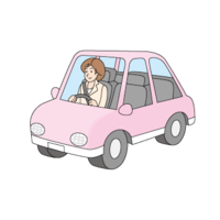 車で外回りの女性社員