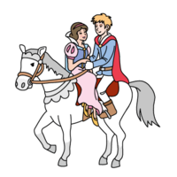 Snow White and Prince on a white horse