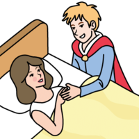 Awakening Snow White and a smiling prince
