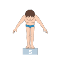 Swimmer on the starting platform