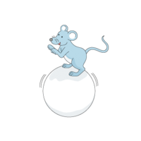 Child-4 (mouse riding a snowball 2)