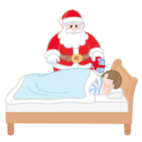 Sleeping child and Santa