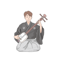 Tsugaru shamisen player