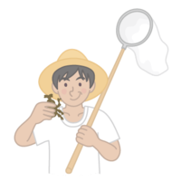 Insect-picking boy