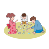 玩纸牌的孩子们
