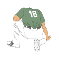 Pitcher crouching down