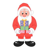 Santa holding a present