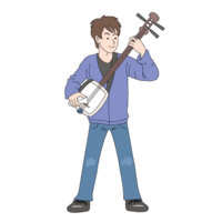 Tsugaru shamisen player