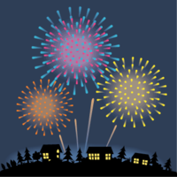 Fireworks in the countryside