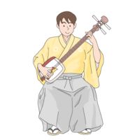 Tsugaru shamisen player