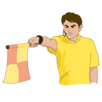 Linesmen raising the flag