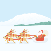 大自然をゆくサンタ