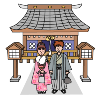 初詣のカップル