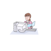 パソコンを使うOL