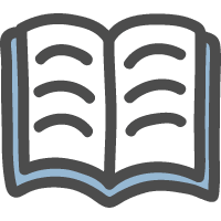 開いたノートのかわいい手描きアイコン