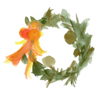 Wreath-watercolor painting