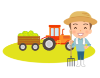 Farmer and tractor