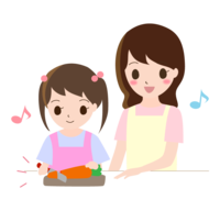 Cooking with parent and child