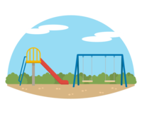 Park slide and swing