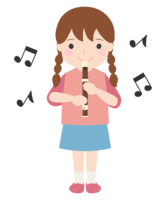 Girl playing the recorder