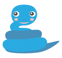 Cute blue snake