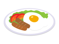 Fried egg and sausage