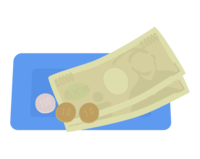 Cash tray and money