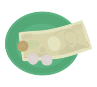 Cash tray (round) and money