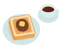 小倉バタートーストとコーヒー