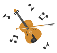 ヴァイオリンと音符