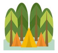 森とテント