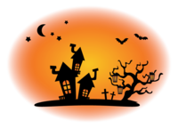 Halloween-Bats and Haunted House