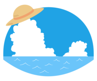 Straw hat and summer sea