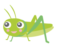 Cute grasshopper with a smile