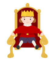 Cute king sitting on the throne