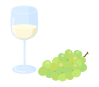 葡萄と白ワイン