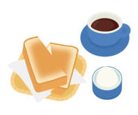 Toast and boiled egg morning set