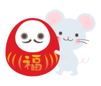 Mouse with Daruma (Daruma)