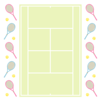 テニスコートのフレーム-飾り枠