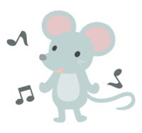 かわいいネズミと音符