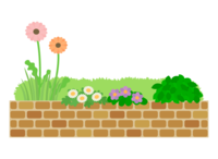 Brick flowerbed