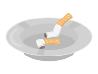 灰皿とタバコの吸い殻